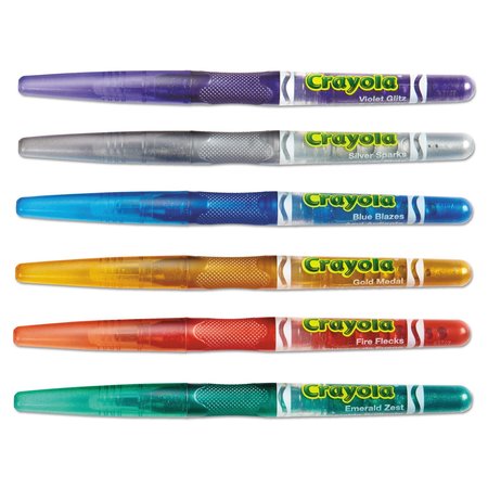 Crayola Assorted Marker, Glitter, Assorted, PK6, 6 PK 588629